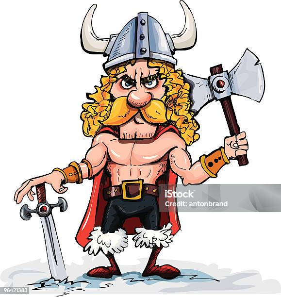 Ilustración de De Historieta Viking y más Vectores Libres de Derechos de Vikingo - Vikingo, Enfado, Guerrero - Papel social