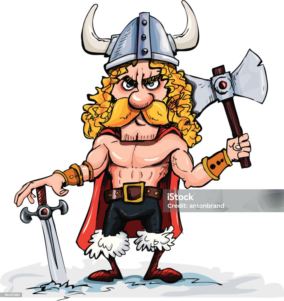 Kreskówka, viking - Grafika wektorowa royalty-free (Wiking)