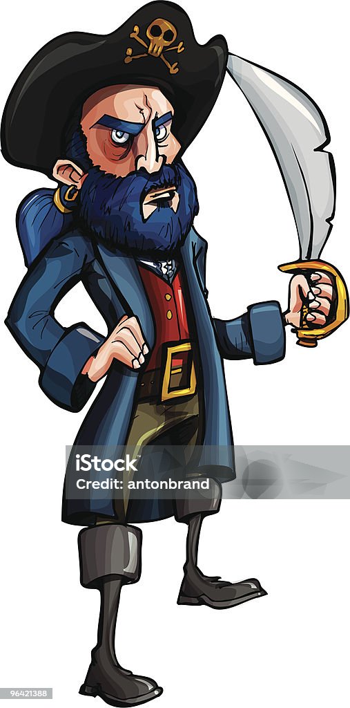 Bluebeard the pirate  Boat Captain stock vector