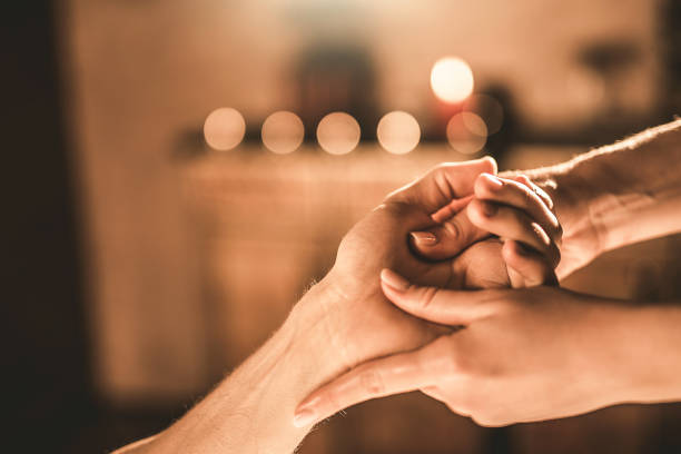 istock Young man receiving a hand massage close-up. 964230694