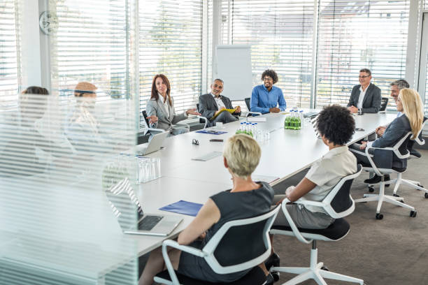 istock Business talk on a meeting at conference table! 964234376