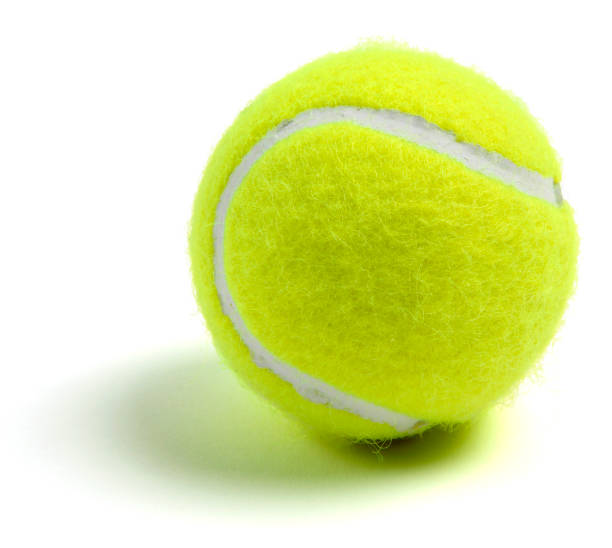 istock Single tennis ball on white, with a drop shadow 964237148