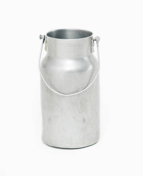 istock Aluminium milk can on white background 964240414