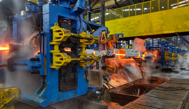 istock hot steel on conveyor in steel mill 964244774