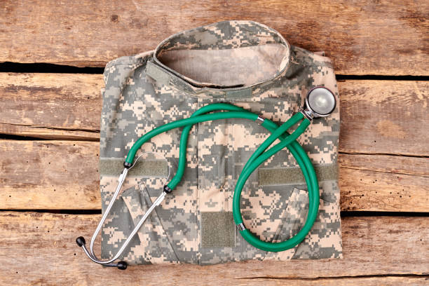 istock Military clothes and stethoscope. 964250866
