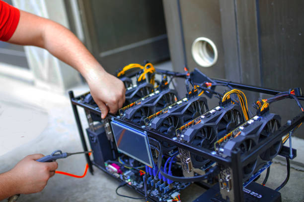 istock Cleaning with air from dust computer with graphic cards 964259026