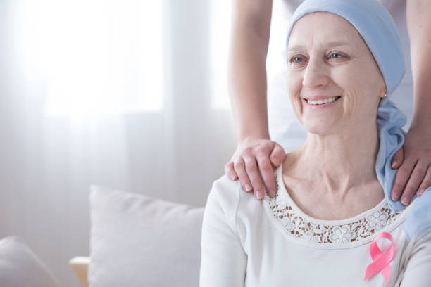 istock Happy elderly woman with cancer 964277064