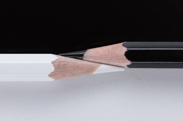 Black and white pencil isolated on white background