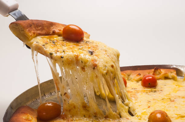 Mozzarella pizza, served with cherry tomatoes