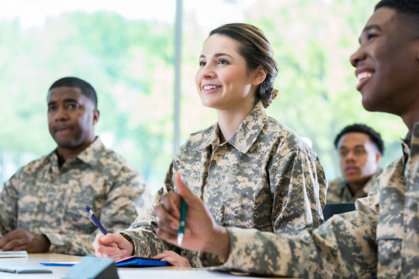 istock Attentive cadets in military academy 964284388