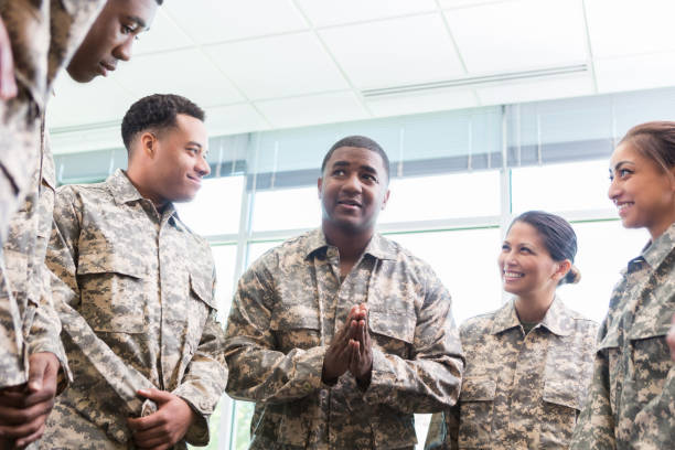 istock Group of cadets listen to officer 964284404