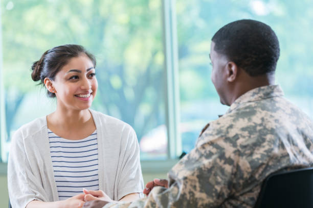istock Young woman talks with recruitment officer 964284428