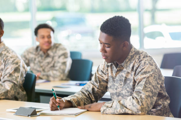 istock Cadet takes class at military academy 964284442