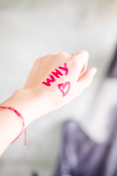 istock Word Why with lipstick on woman's hand 964296816