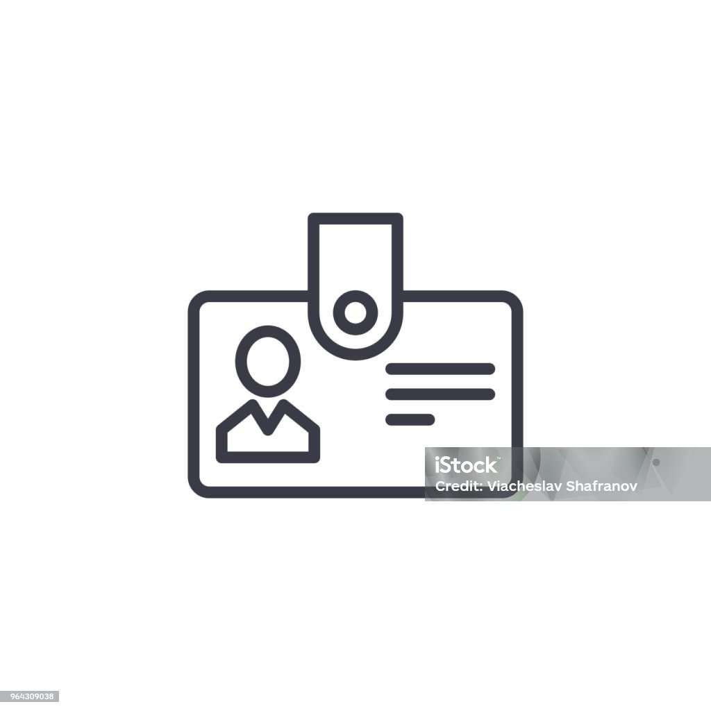 Personnel badge linear icon concept. Personnel badge line vector sign, symbol, illustration. Personnel badge line icon, vector illustration. Personnel badge linear concept sign. Icon Symbol stock vector