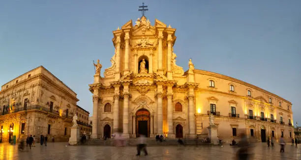 Photo taken in front Cathedral of Syracuse, Sicily.