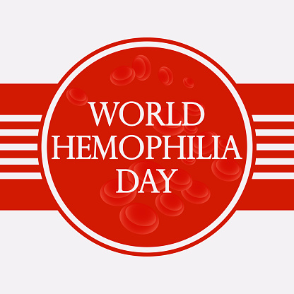 World Hemophilia day modern concept banner with blood corpuscles. Vector illustration