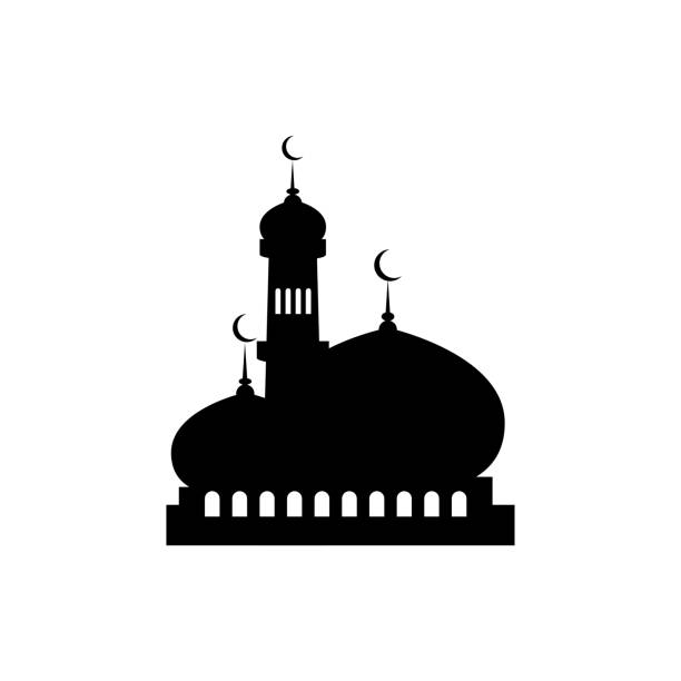 stockillustraties, clipart, cartoons en iconen met silhouet moskee - mosque