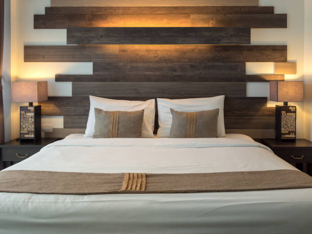 istock Empty bed in luxury and natural bedroom 964334254