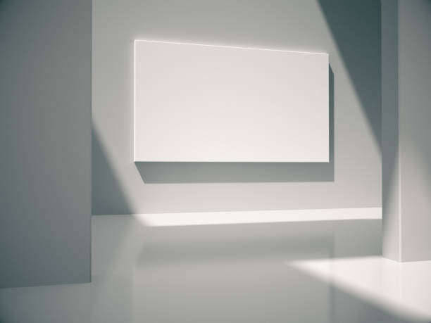 White empty room with empty frame.3D rendering. White empty room with empty frame.3D rendering. how to paint floors stock pictures, royalty-free photos & images