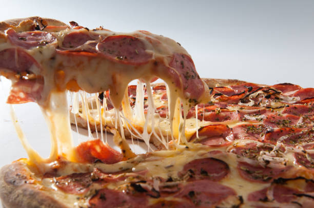 istock Pizza served in slices - Mozzarella pizza with Calabrian and Onion 964351440