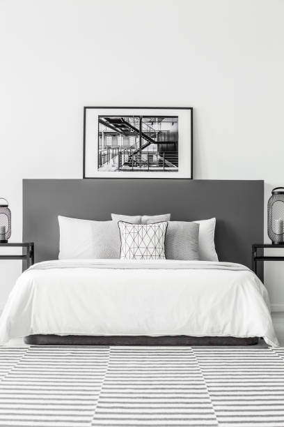 istock Poster in minimal hotel bedroom 964362104
