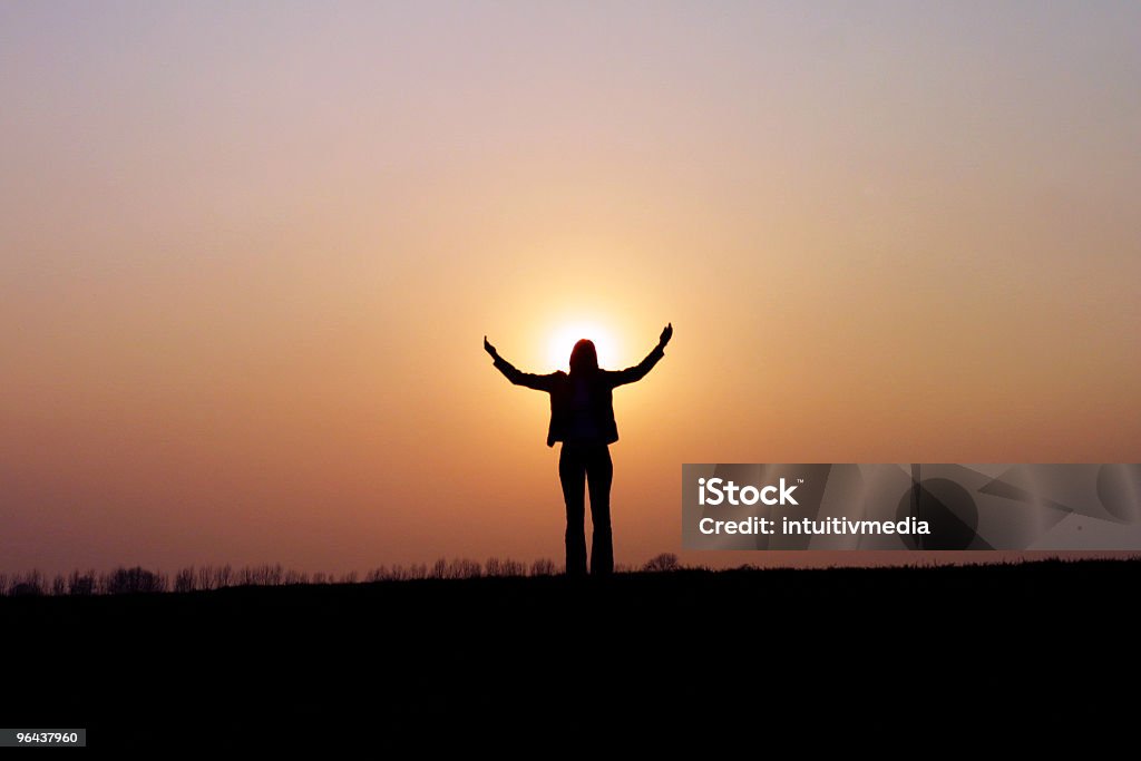 Forme et le coucher de soleil - Photo de Bras humain libre de droits