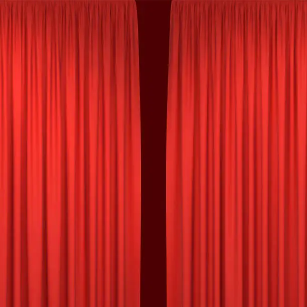 Vector illustration of Red stage curtains