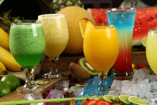 istock Assortment Juices, Beverages, Drinks Variety Collection - Iced Coffee, Cafe Latte, Milkshake, Fruit Juice, Smoothie 964384458