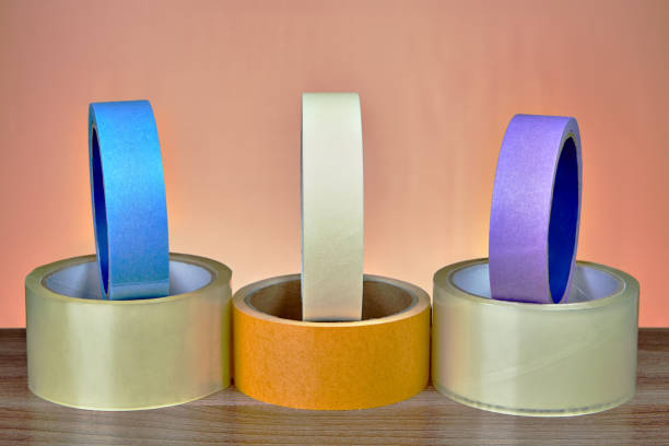 istock Transparent BOPP adhesive packaging Tape and colored masking paper tape. 964387380