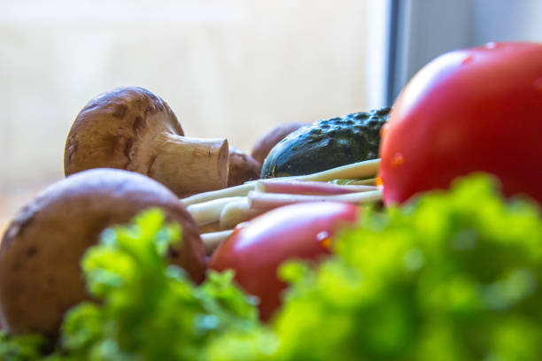 Vegetables in a cutting board