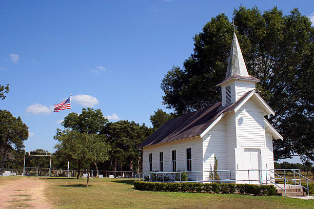 작은가 시골길 교회 텍사스 - cemetery architectural feature architectural styles chapel 뉴스 사진 이미지