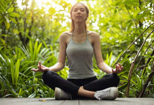 istock Asian Beautiful woman practicing yoga. 964398964
