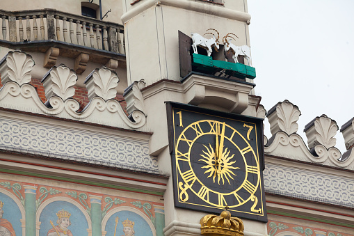 In Prague Old Town Square, the beautiful astronomical clock, called Pražský orloj in Czech, installed in 1410 on the Southern wall of the Old Town Hall.