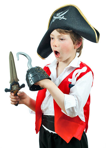 istock Boy in a pirate costume 96440225