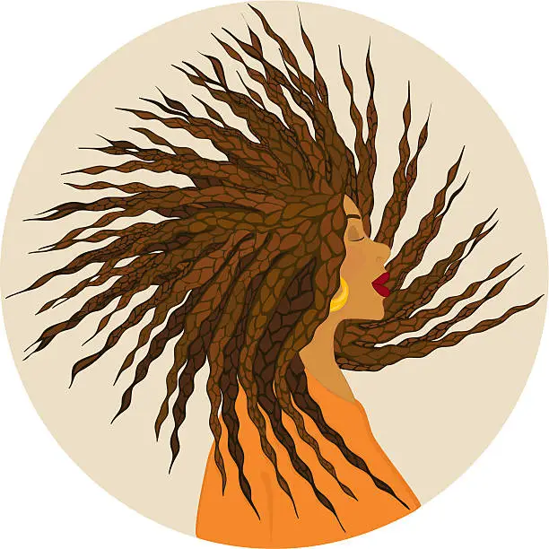 Vector illustration of Girl with African Braids