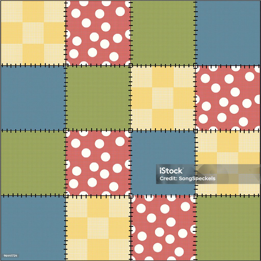 Crazy Patchwork Quilt  Sewing stock vector