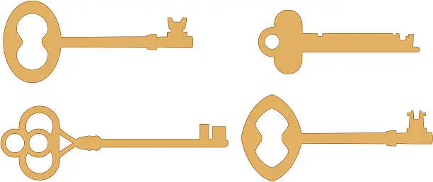 Vector illustration of Antique keys
