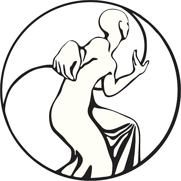 Single Whip in Black and white  qi gong stock illustrations