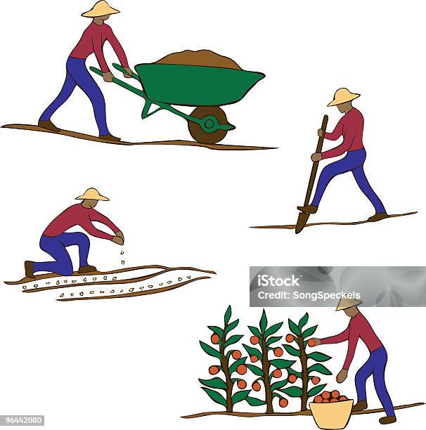 Jardineiro Clipart - Arte vetorial de stock e mais imagens de Agricultor - Agricultor, Semear, Trabalhar