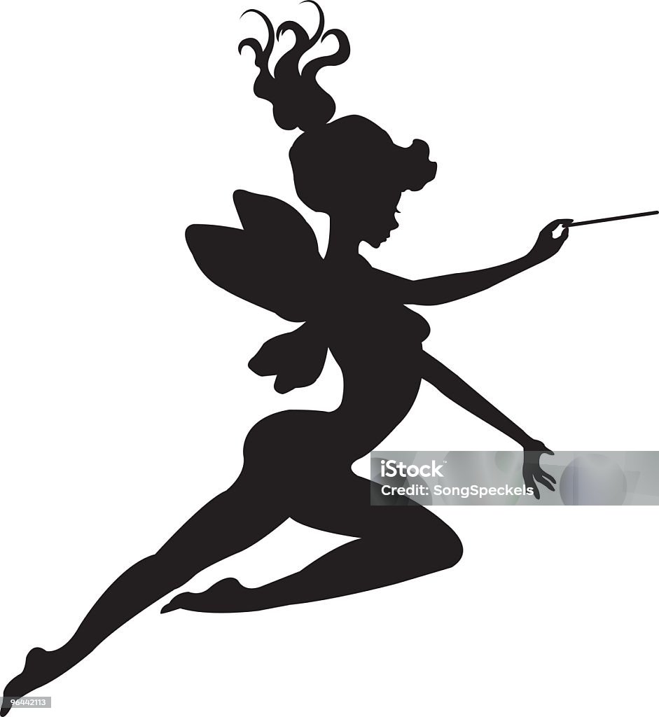 Magical Fairy Silhouette  Color Image stock vector