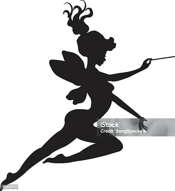 Magical Fairy Silhouette Stock Illustration - Download Image Now - Color Image, Fairy, Fantasy