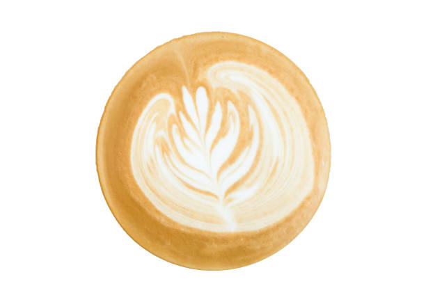 istock Hot coffee latte art isolated white background. 964425996