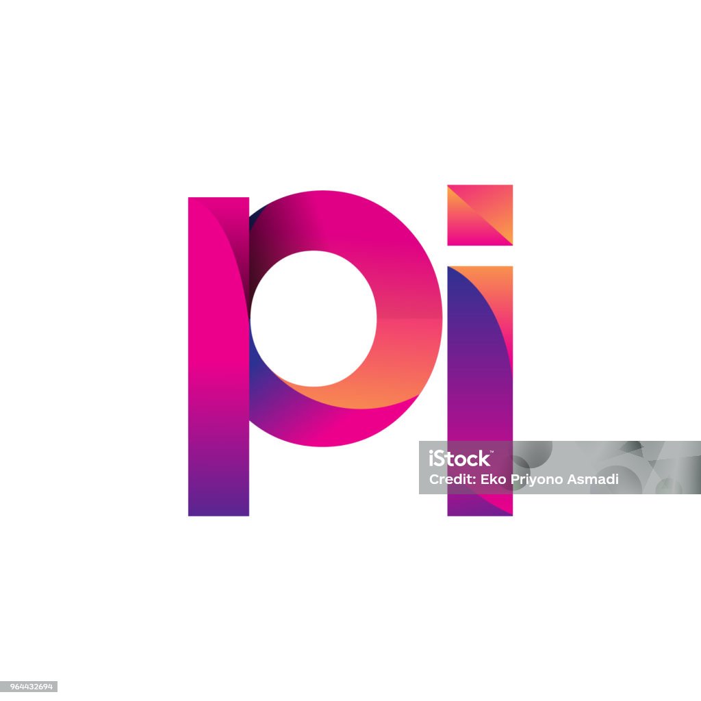 Eerste brief Logotype kleine letters, magenta en oranje. - Royalty-free Aanbrengen vectorkunst