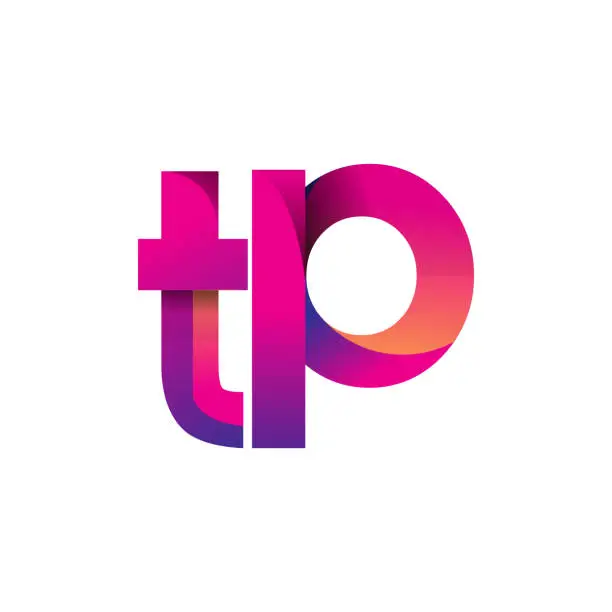 Vector illustration of Initial Letter Logotype Lowercase, magenta and orange