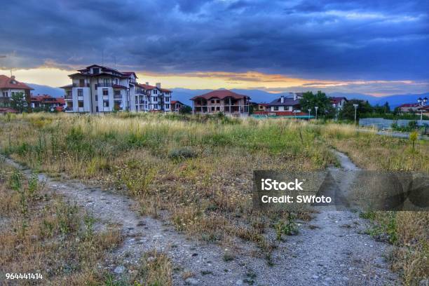 Scrub Land And Unfinished Properties In Bansko Bulgaria Stock Photo - Download Image Now