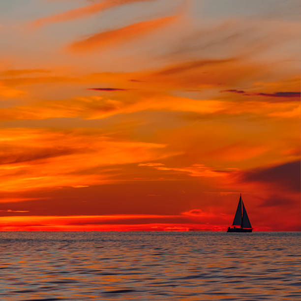 istock Romantic sunset over the sea 964445274