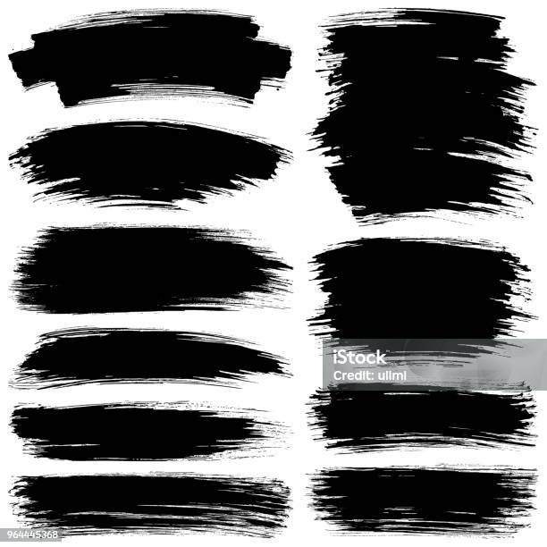 Paint Brush Strokes Stock Illustration - Download Image Now - Abstract, Art, Backgrounds