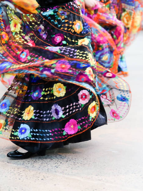 istock Cinco de Mayo Mexican Dancers Swinging Bright Colorful Dresses 964446238
