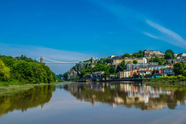 Clifton Suspension Bridge as seen from the Cumberland Basin in Bristol